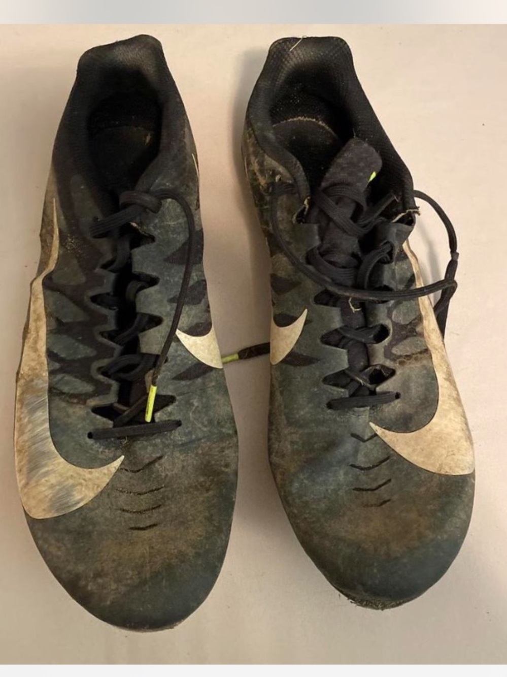Nike Men's Zoom Rivals - Black with White Swoosh and Green Highlights
